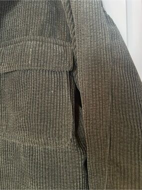 Olive Ribbed Cord Sweater